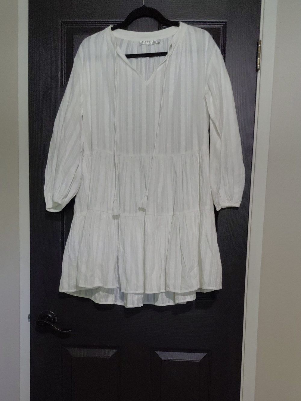 Seafolly White Textured Tiered Dress 100% Cotton